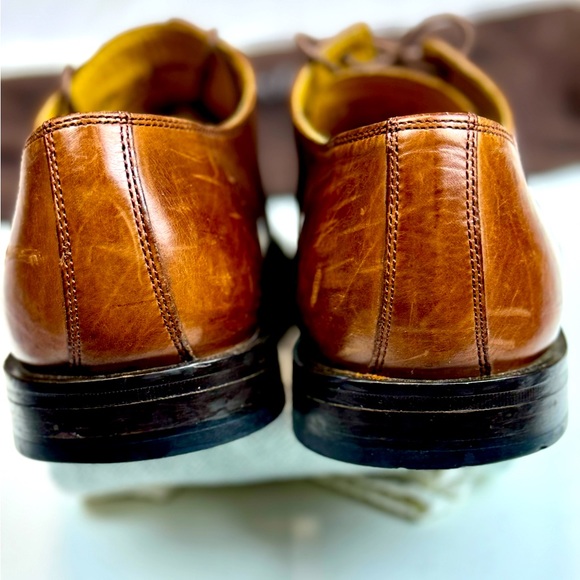 Johnston & Murphy | Woven Leather Brown | Men’s 9 M | Round Toe Oxfords - Picture 7 of 9